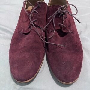 Topman Dark Red Suede Oxfords